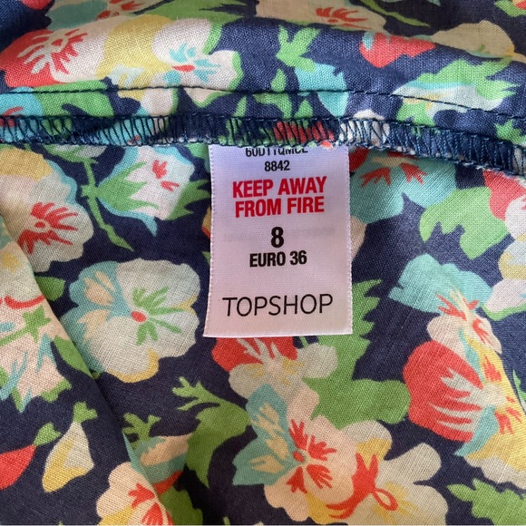 Kate Moss TopShop Iconic Pansy Print Vintage Tea Dress UK Size 8/Euro Size 36 - Picture 11 of 12